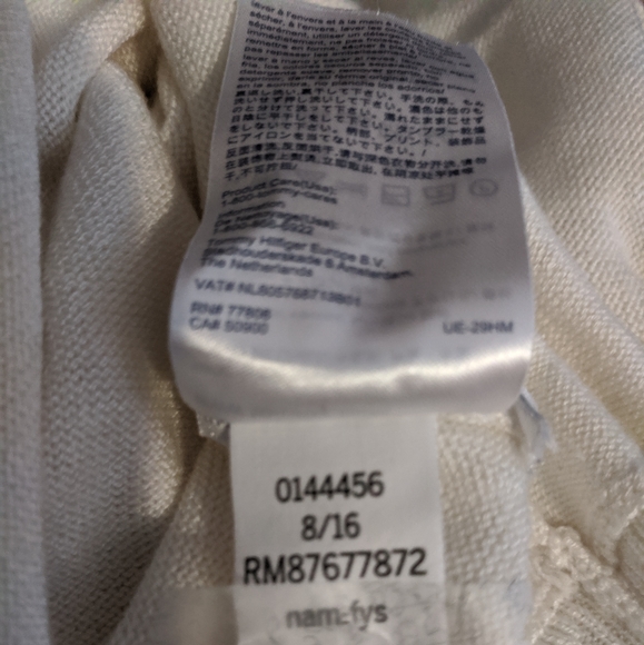 Tommy Hilfiger Ivory Cowl Neck Sweater Medium - Picture 7 of 7